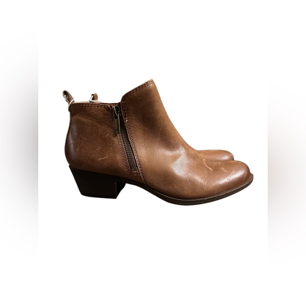 NEW Lucky Brand Basel Women’s Ankle Booties Leather Zip Up Boots Brown 5.5 M - Picture 5 of 8